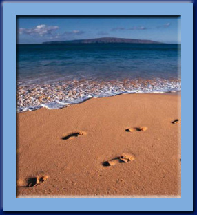 Path of Footsteps in the Sand